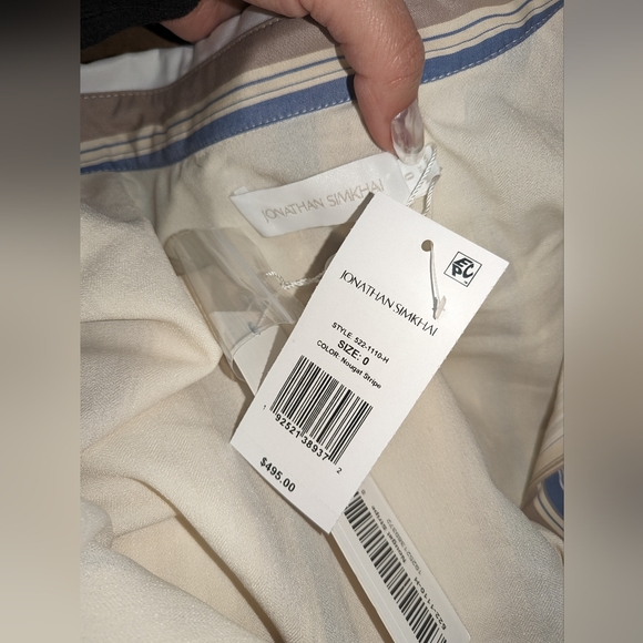 6. NWT JONATHAN SIMKHAI MARGE STRIPED MIDI DRESS IN NOUGAT STRIPE - Picture 2 of 8